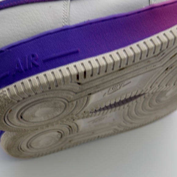 Nike Air Force 1 Low Sneakers - White and Purple - Picture 8 of 11